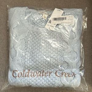 NWT NIP Coldwater Creek PXL Popcorn Cable Sweater retail $89.95